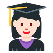 👩🏻‍🎓 Emoji Estudiante Mujer: Tono De Piel Claro en Twitter Twemoji 11.1.