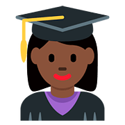 👩🏿‍🎓 Emoji Estudiante Mujer: Tono De Piel Oscuro en Twitter Twemoji 11.1.