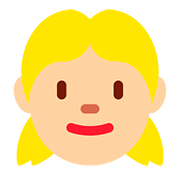 👧🏼 Emoji Mädchen: mittelhelle Hautfarbe Twitter Twemoji 11.1.