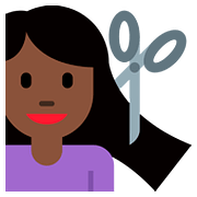 💇🏿 Emoji Person beim Haareschneiden: dunkle Hautfarbe Twitter Twemoji 11.1.