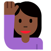🙋🏿 Emoji Pessoa Levantando A Mão: Pele Escura na Twitter Twemoji 11.1.
