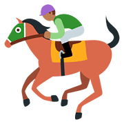 🏇🏾 Emoji Pferderennen: mitteldunkle Hautfarbe Twitter Twemoji 11.1.
