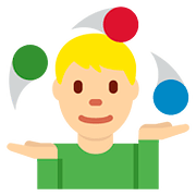 🤹🏼 Emoji Jongleur(in): mittelhelle Hautfarbe Twitter Twemoji 11.1.