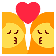 👩‍❤️‍💋‍👩 Emoji sich küssendes Paar: Frau, Frau Twitter Twemoji 11.1.