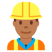 👷🏾‍♂️ Emoji Bauarbeiter: mitteldunkle Hautfarbe Twitter Twemoji 11.1.