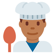 👨🏾‍🍳 Emoji Cocinero: Tono De Piel Oscuro Medio en Twitter Twemoji 11.1.