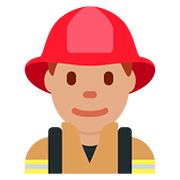 👨🏽‍🚒 Emoji Feuerwehrmann: mittlere Hautfarbe Twitter Twemoji 11.1.