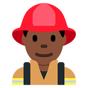 👨🏿‍🚒 Emoji Feuerwehrmann: dunkle Hautfarbe Twitter Twemoji 11.1.