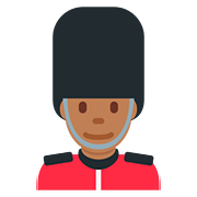 Emoji 💂🏾‍♂️ Guardia Uomo: Carnagione Abbastanza Scura su Twitter Twemoji 11.1.