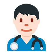 👨🏻‍⚕️ Emoji Profesional Sanitario Hombre: Tono De Piel Claro en Twitter Twemoji 11.1.