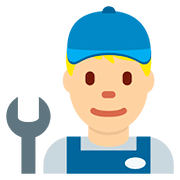 👨🏼‍🔧 Emoji Mechaniker: mittelhelle Hautfarbe Twitter Twemoji 11.1.