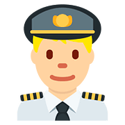Emoji 👨🏼‍✈️ Pilota Uomo: Carnagione Abbastanza Chiara su Twitter Twemoji 11.1.