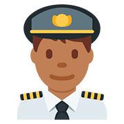 Emoji 👨🏾‍✈️ Pilota Uomo: Carnagione Abbastanza Scura su Twitter Twemoji 11.1.