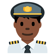 Émoji 👨🏿‍✈️ Pilote Homme : Peau Foncée sur Twitter Twemoji 11.1.