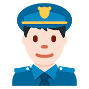 👮🏻‍♂️ Emoji Policial Homem: Pele Clara na Twitter Twemoji 11.1.