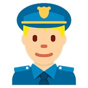 👮🏼‍♂️ Emoji Agente De Policía Hombre: Tono De Piel Claro Medio en Twitter Twemoji 11.1.