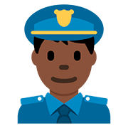 👮🏿‍♂️ Emoji Agente De Policía Hombre: Tono De Piel Oscuro en Twitter Twemoji 11.1.