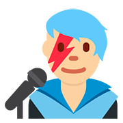 👨🏼‍🎤 Emoji Sänger: mittelhelle Hautfarbe Twitter Twemoji 11.1.