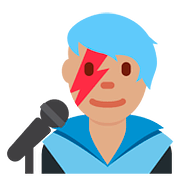👨🏽‍🎤 Emoji Cantante Hombre: Tono De Piel Medio en Twitter Twemoji 11.1.