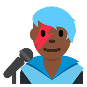 Emoji 👨🏿‍🎤 Cantante Uomo: Carnagione Scura su Twitter Twemoji 11.1.