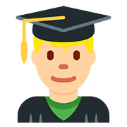 👨🏼‍🎓 Emoji Estudiante Hombre: Tono De Piel Claro Medio en Twitter Twemoji 11.1.