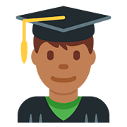 👨🏾‍🎓 Emoji Student: mitteldunkle Hautfarbe Twitter Twemoji 11.1.