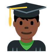 👨🏿‍🎓 Emoji Student: dunkle Hautfarbe Twitter Twemoji 11.1.