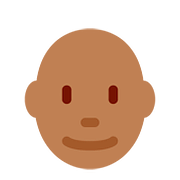 👨🏾‍🦲 Emoji Mann: mitteldunkle Hautfarbe, Glatze Twitter Twemoji 11.1.