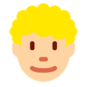 👨🏼‍🦱 Emoji Mann: mittelhelle Hautfarbe, lockiges Haar Twitter Twemoji 11.1.