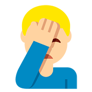 Emoji 🤦🏼‍♂️ Uomo Esasperato: Carnagione Abbastanza Chiara su Twitter Twemoji 11.1.