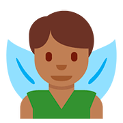 🧚🏾‍♂️ Emoji Homem Fada: Pele Morena Escura na Twitter Twemoji 11.1.