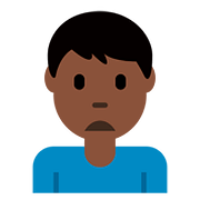 Emoji 🙍🏿‍♂️ Uomo Corrucciato: Carnagione Scura su Twitter Twemoji 11.1.