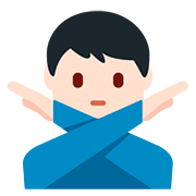 🙅🏻‍♂️ Emoji Mann mit überkreuzten Armen: helle Hautfarbe Twitter Twemoji 11.1.