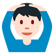 Emoji 🙆🏻‍♂️ Uomo Con Gesto OK: Carnagione Chiara su Twitter Twemoji 11.1.