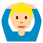 🙆🏼‍♂️ Emoji Hombre Haciendo El Gesto De «de Acuerdo»: Tono De Piel Claro Medio en Twitter Twemoji 11.1.