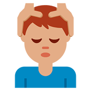 Emoji 💆🏽‍♂️ Uomo Che Riceve Un Massaggio: Carnagione Olivastra su Twitter Twemoji 11.1.