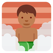🧖🏾‍♂️ Emoji Homem Na Sauna: Pele Morena Escura na Twitter Twemoji 11.1.
