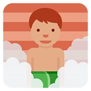 Emoji 🧖🏽‍♂️ Uomo In Sauna: Carnagione Olivastra su Twitter Twemoji 11.1.