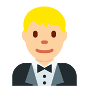 🤵🏼 Emoji Person im Smoking: mittelhelle Hautfarbe Twitter Twemoji 11.1.