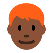 👨🏿‍🦰 Emoji Homem: Pele Escura E Cabelo Vermelho na Twitter Twemoji 11.1.