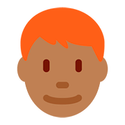 Emoji 👨🏾‍🦰 Uomo: Carnagione Abbastanza Scura E Capelli Rossi su Twitter Twemoji 11.1.