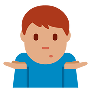🤷🏽‍♂️ Emoji Hombre Encogido De Hombros: Tono De Piel Medio en Twitter Twemoji 11.1.