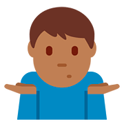 Emoji 🤷🏾‍♂️ Uomo Che Scrolla Le Spalle: Carnagione Abbastanza Scura su Twitter Twemoji 11.1.