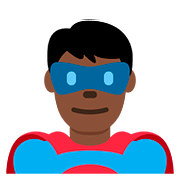 Emoji 🦸🏿‍♂️ Supereroe Uomo: Carnagione Scura su Twitter Twemoji 11.1.