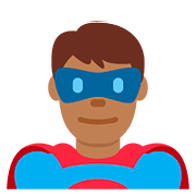 🦸🏾‍♂️ Emoji Homem Super-herói: Pele Morena Escura na Twitter Twemoji 11.1.