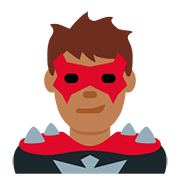 Emoji 🦹🏾‍♂️ Supercattivo Uomo: Carnagione Abbastanza Scura su Twitter Twemoji 11.1.