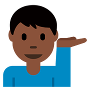 Emoji 💁🏿‍♂️ Uomo Con Suggerimento: Carnagione Scura su Twitter Twemoji 11.1.
