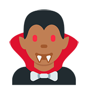 🧛🏾‍♂️ Emoji Vampiro Hombre: Tono De Piel Oscuro Medio en Twitter Twemoji 11.1.