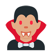 🧛🏽‍♂️ Emoji Vampiro Hombre: Tono De Piel Medio en Twitter Twemoji 11.1.