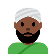 👳🏿‍♂️ Emoji Homem Com Turbante: Pele Escura na Twitter Twemoji 11.1.